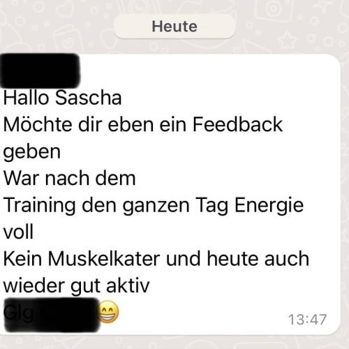 Screenshot von einem Whatsapp chat eines glücklichen mehrleben Kunden