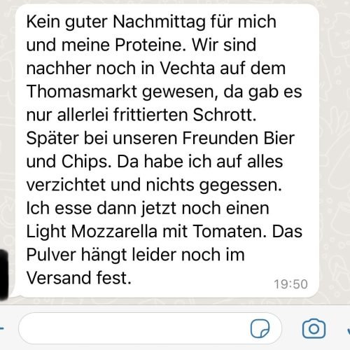 Screenshot von einem Whatsapp chat eines glücklichen mehrleben Kunden