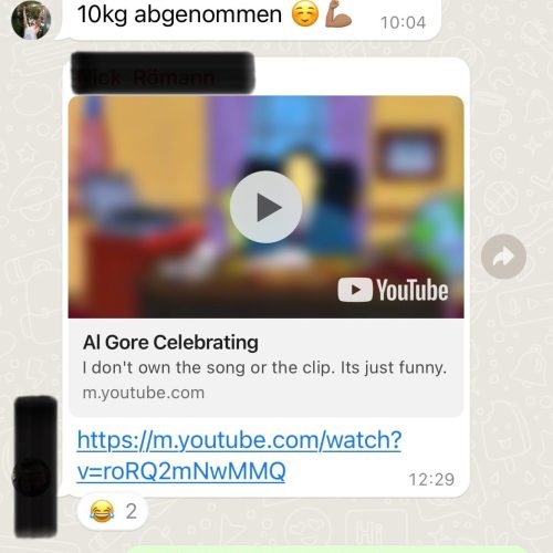 Screenshot von einem Whatsapp chat eines glücklichen mehrleben Kunden