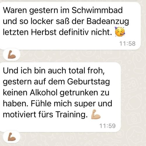 Screenshot von einem Whatsapp chat eines glücklichen mehrleben Kunden