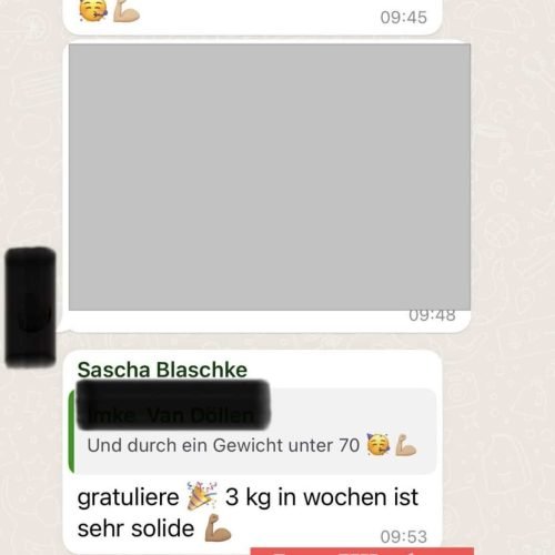 Screenshot von einem Whatsapp chat eines glücklichen mehrleben Kunden